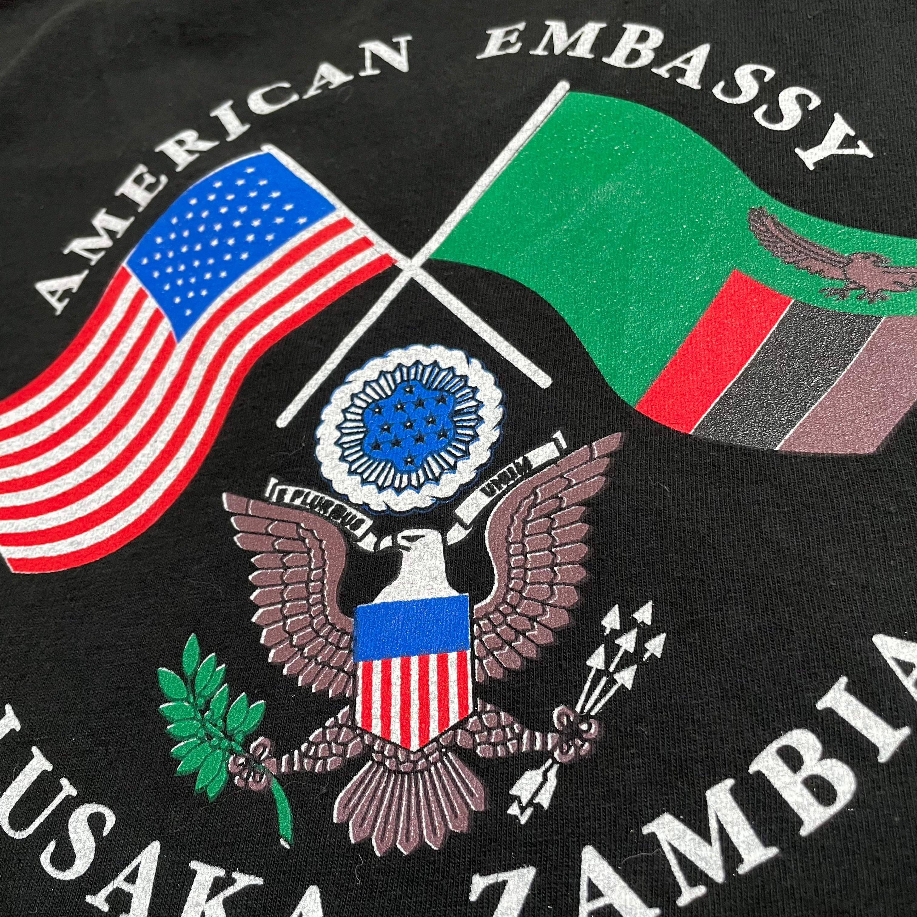 HANES】XL ビッグサイズ Tシャツ メキシコ製 アメリカ大使館 ザンビア ...