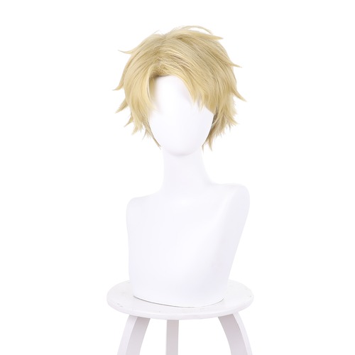 コスプレ耐熱ウィッグ ゴールド ライトブラウン 2トーン 前髪立ち上げ ワンレン ショートカット キャラクターウィッグ ★SPY×FAMILY/ロイド・フォージャー 等 ★受注品★