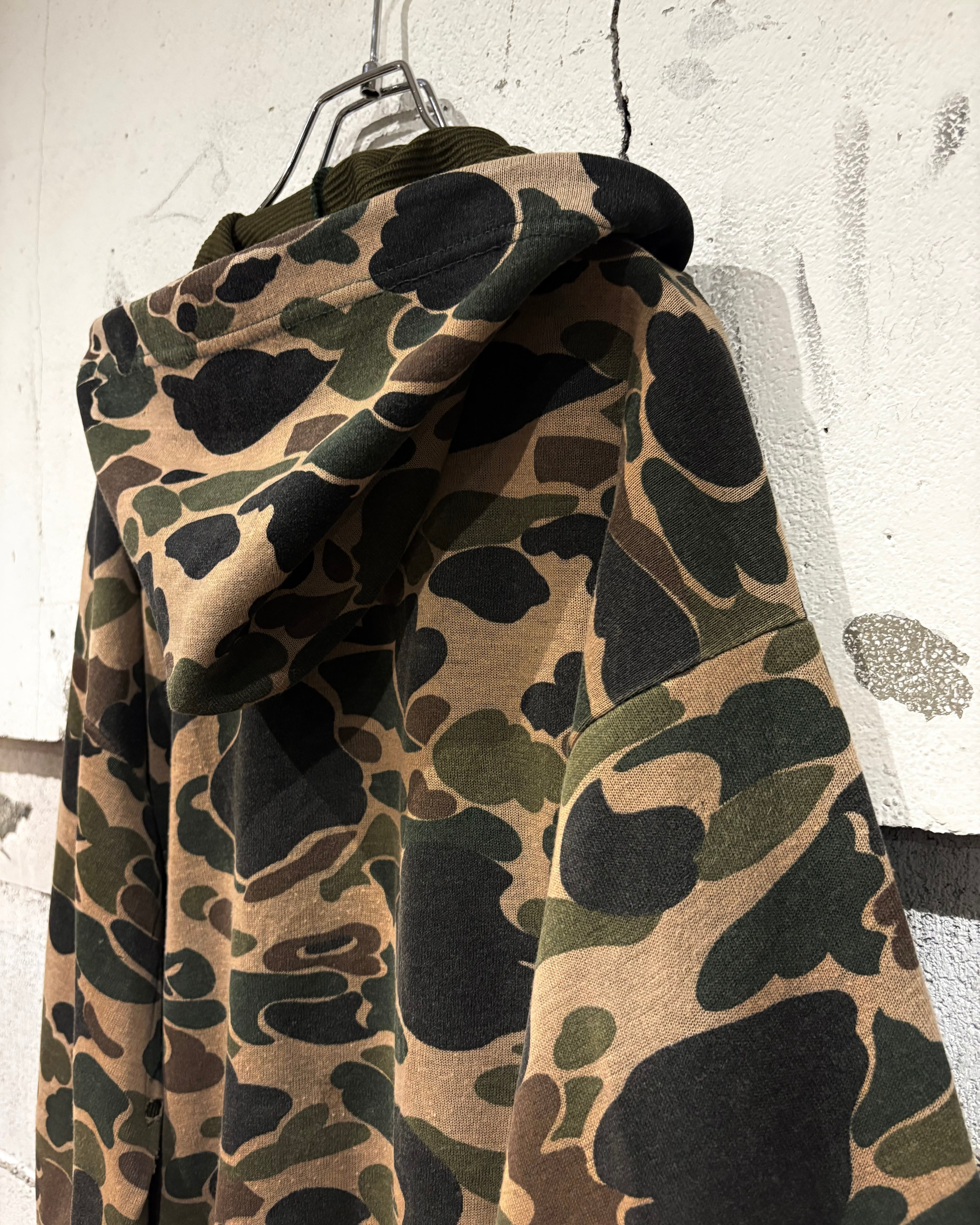 Caka otto】 Duck Hunter Camouflage Pattern Loose Zip Up Hoodie