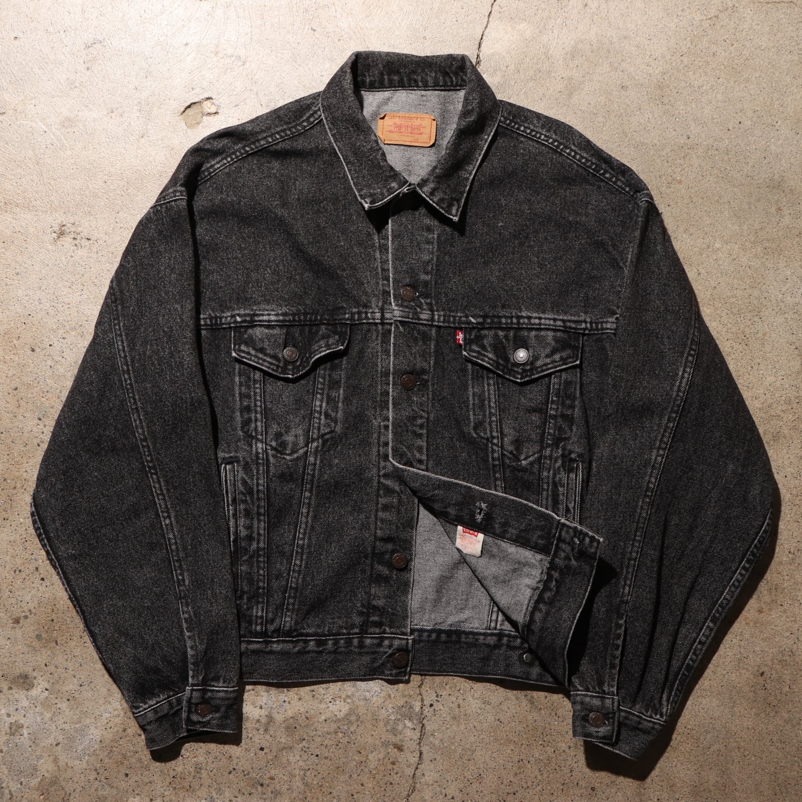 美品 XL 先染め 70507 USA Levi's ブラックデニムジャケット