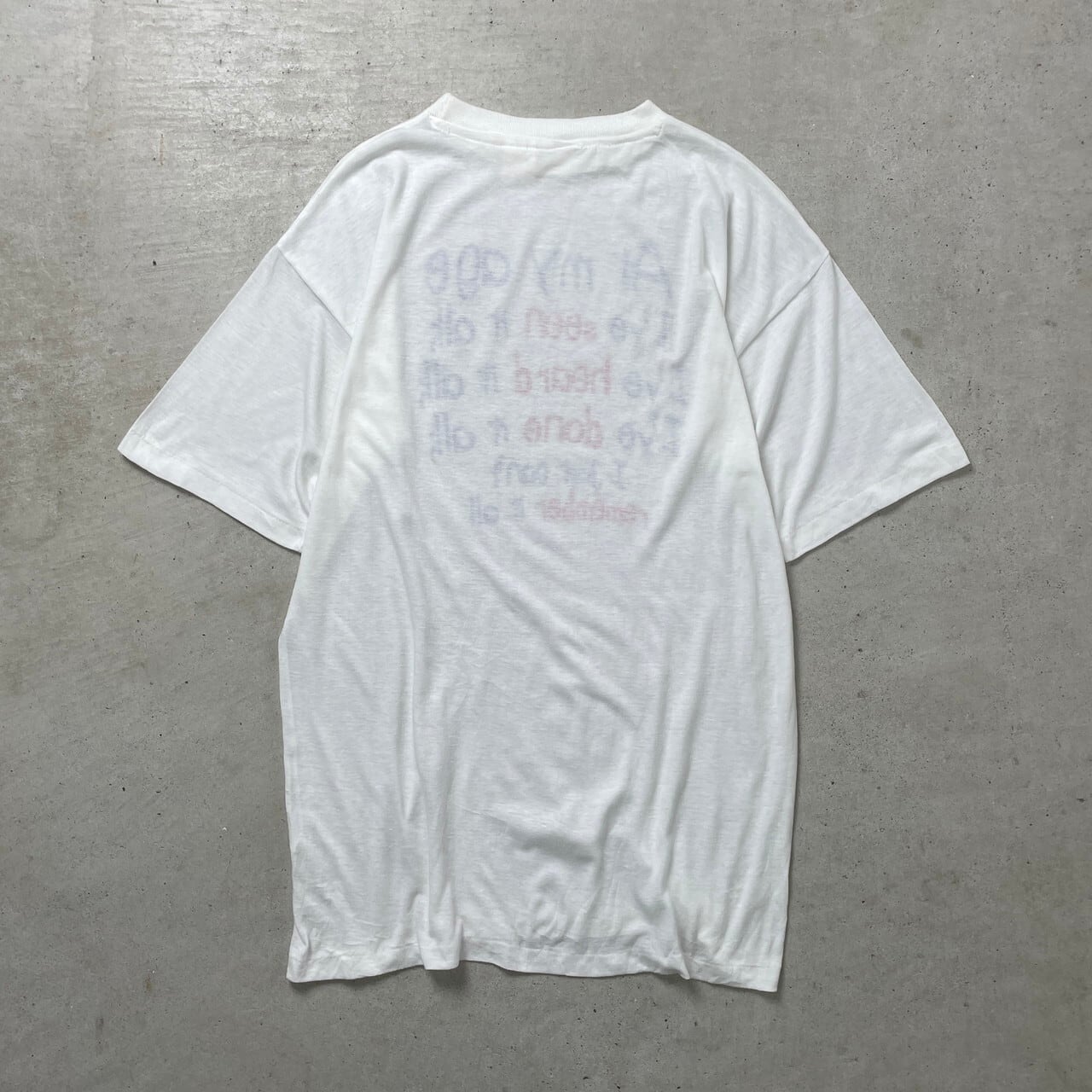 80年代~90年代 UNKNOWN メッセージ プリントTシャツ メンズXL相当 古着 