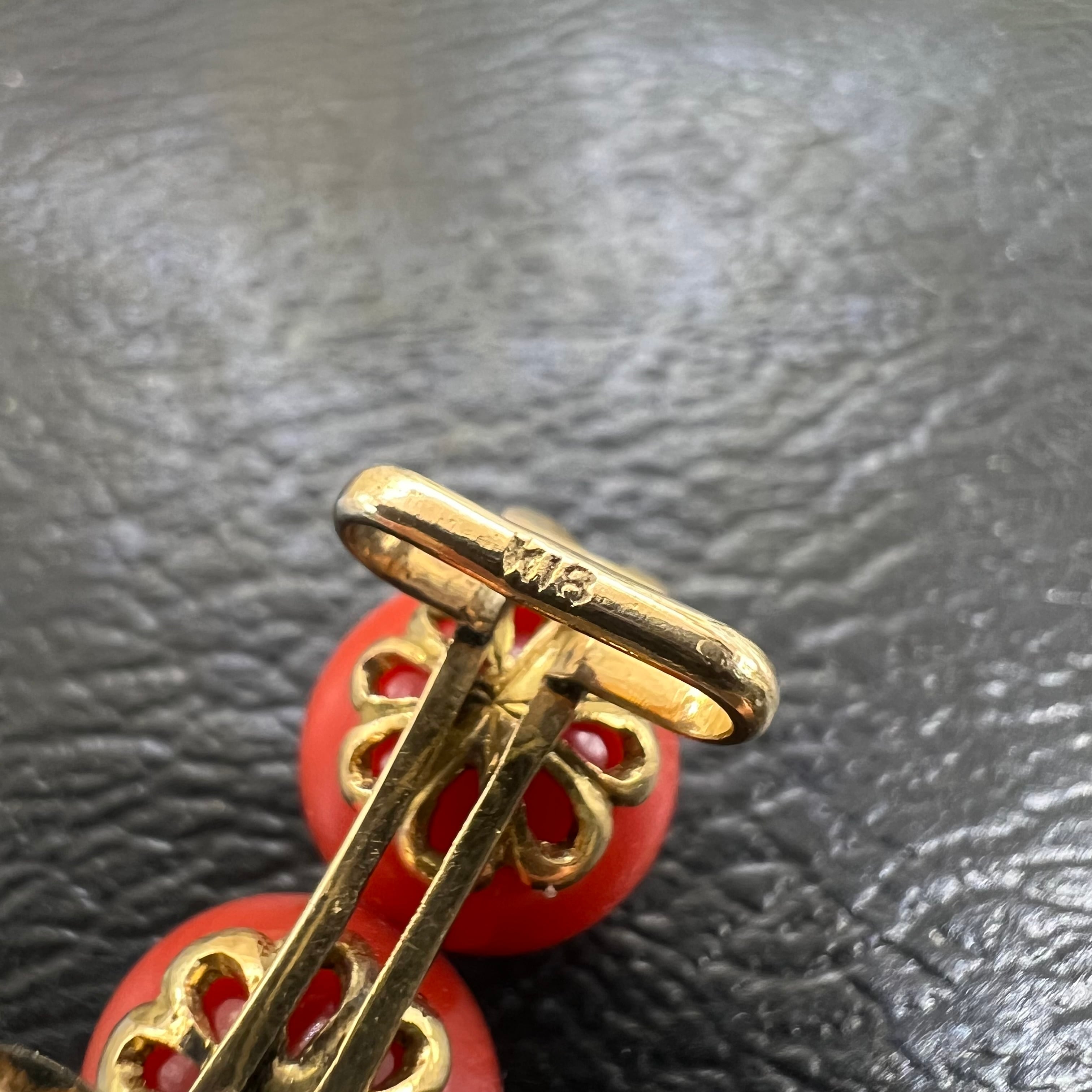 東*堂様 珊瑚　時代　提げ物　約６ｇ　アンティーク　赤珊瑚　帯留め かんざし 東*堂様 珊瑚 時代 提げ物 約6g アンティーク 赤珊瑚 帯留め かんざし