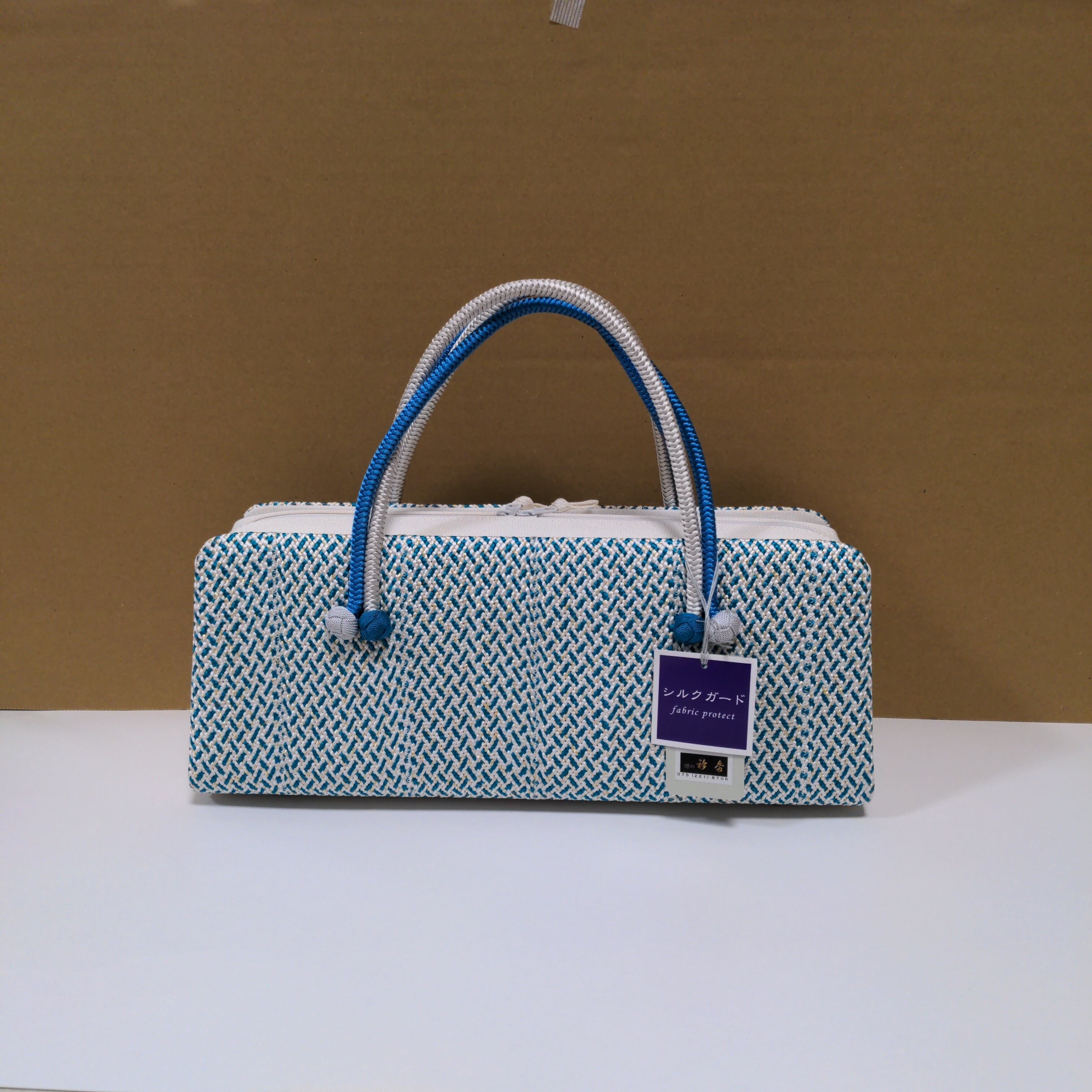 和装バッグ あおりバック 利休バック バック シルバー 組織 着物