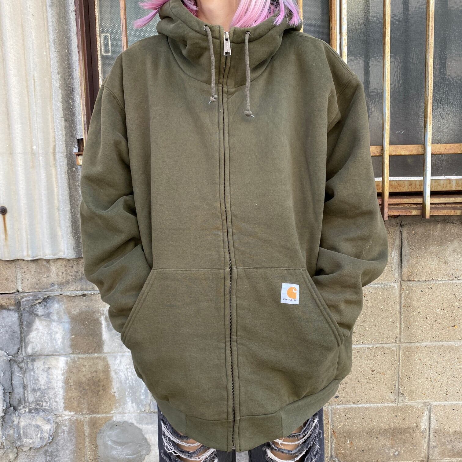 00年代 Carhartt カーハート フルジップ スウェットパーカー メンズXL 