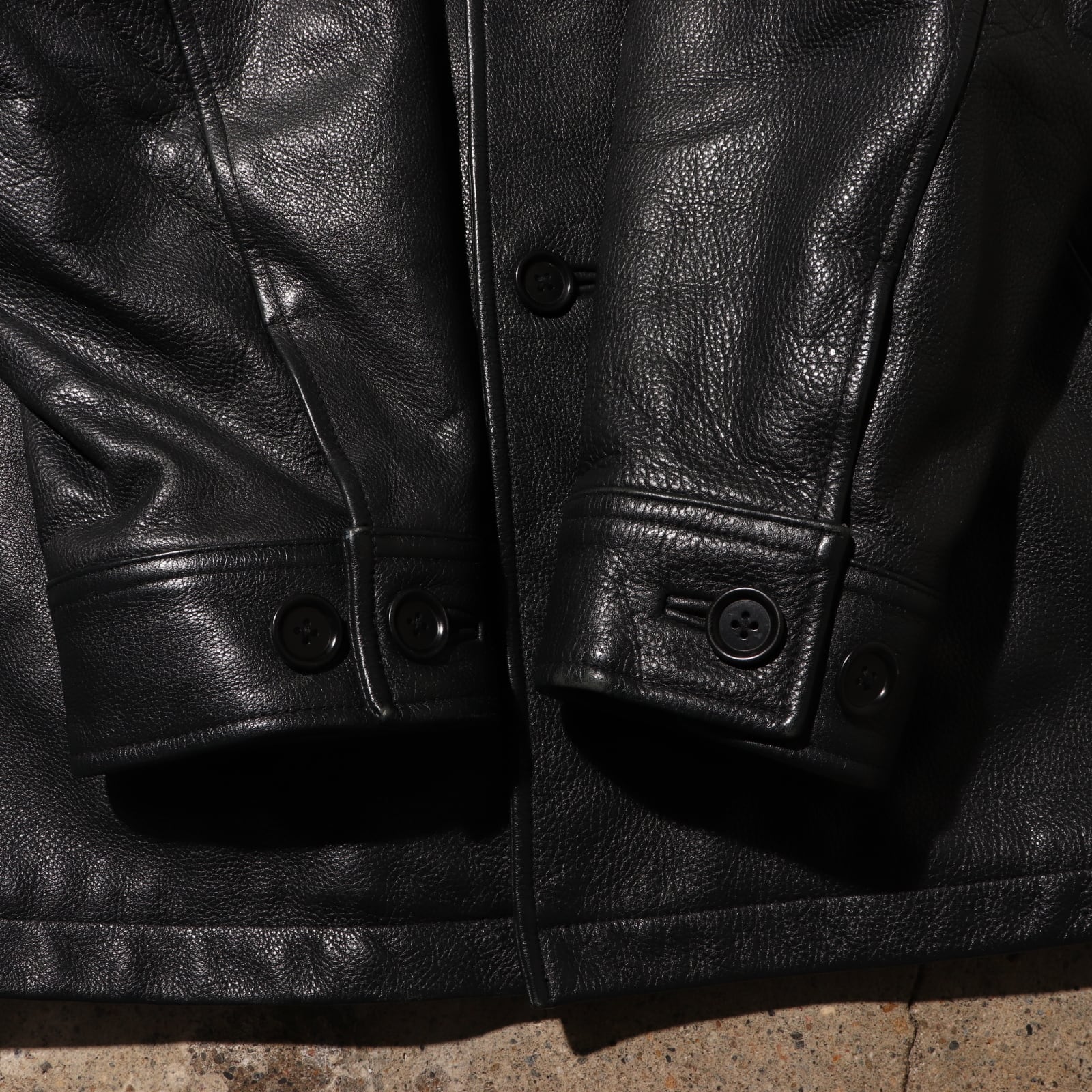 極美品 L OLD GAP 90s レザーカーコート オールドギャップ 黒 