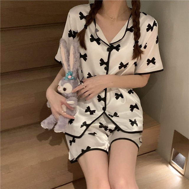 レディースサマープリント リボン 夏物 シルク 1号婦人89617909250