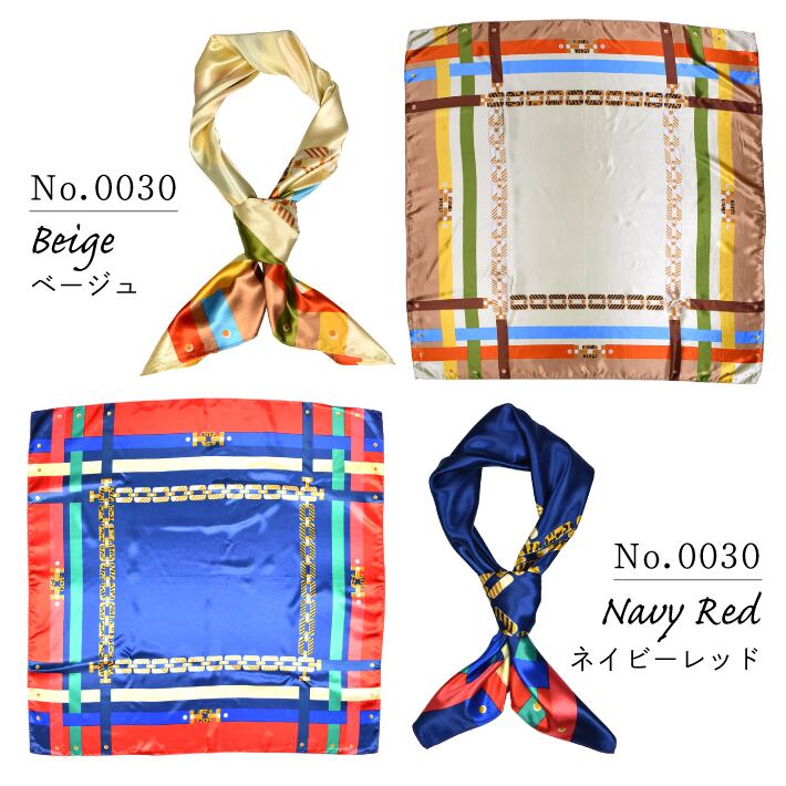 大判 正方形 スカーフ 90cm F シルク調 レディース ストール | HAPI&Co