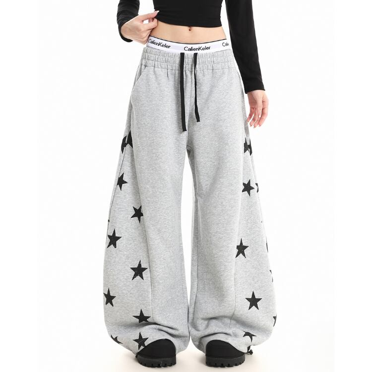 星柄 ワイド ドローストリング パンツ ◆3col L00311