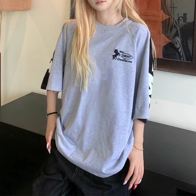 アーチバックロゴバイカラーハーフスリーブTシャツ 3col   R01950