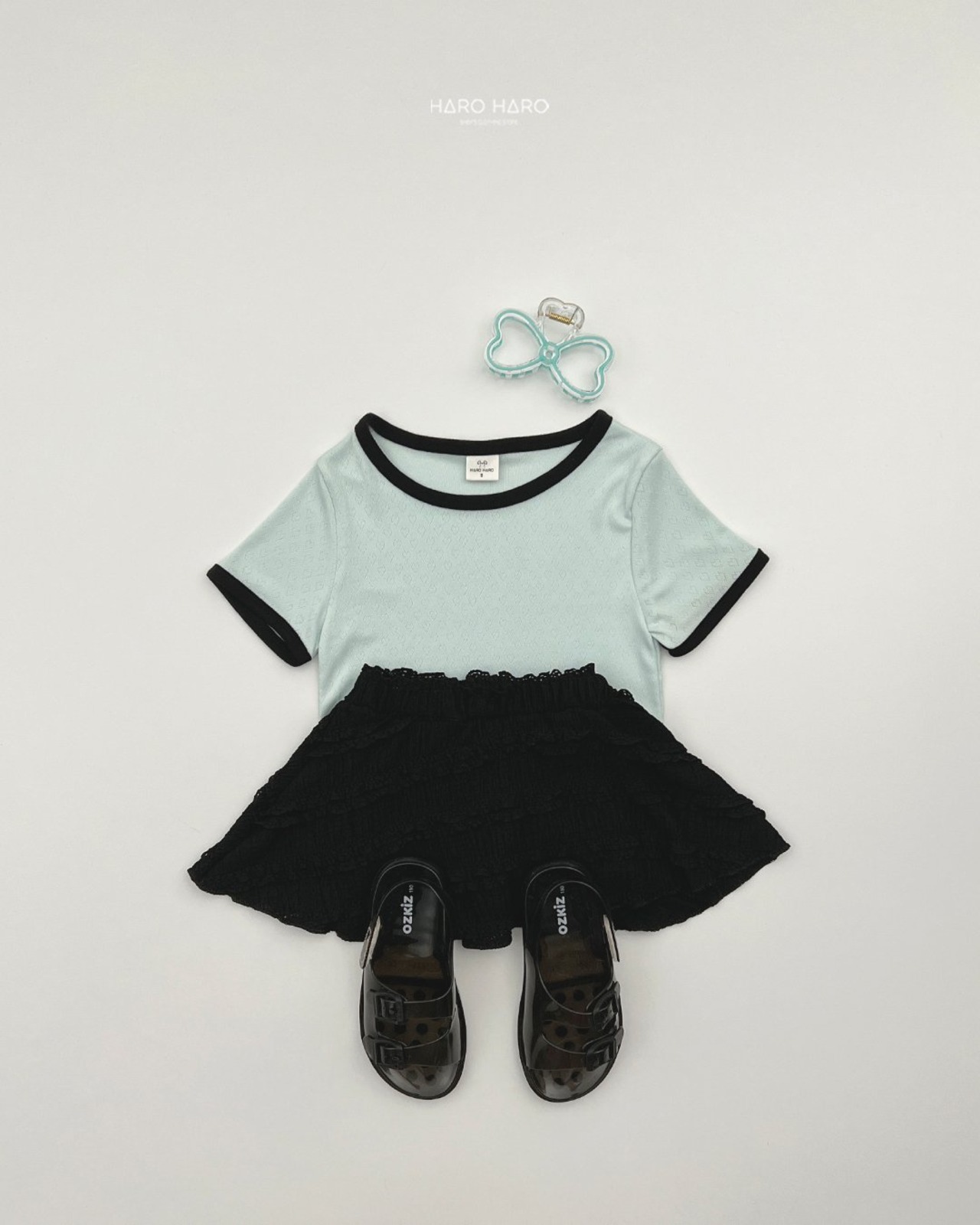 [HARO HARO] Lovely color block tee (2XL/3XL/4XL) / [하로하로] 러블리배색티 (2XL/3XL/4XL)