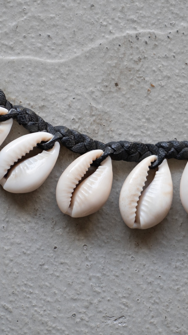 unknown vintage African cowrie shells necklace