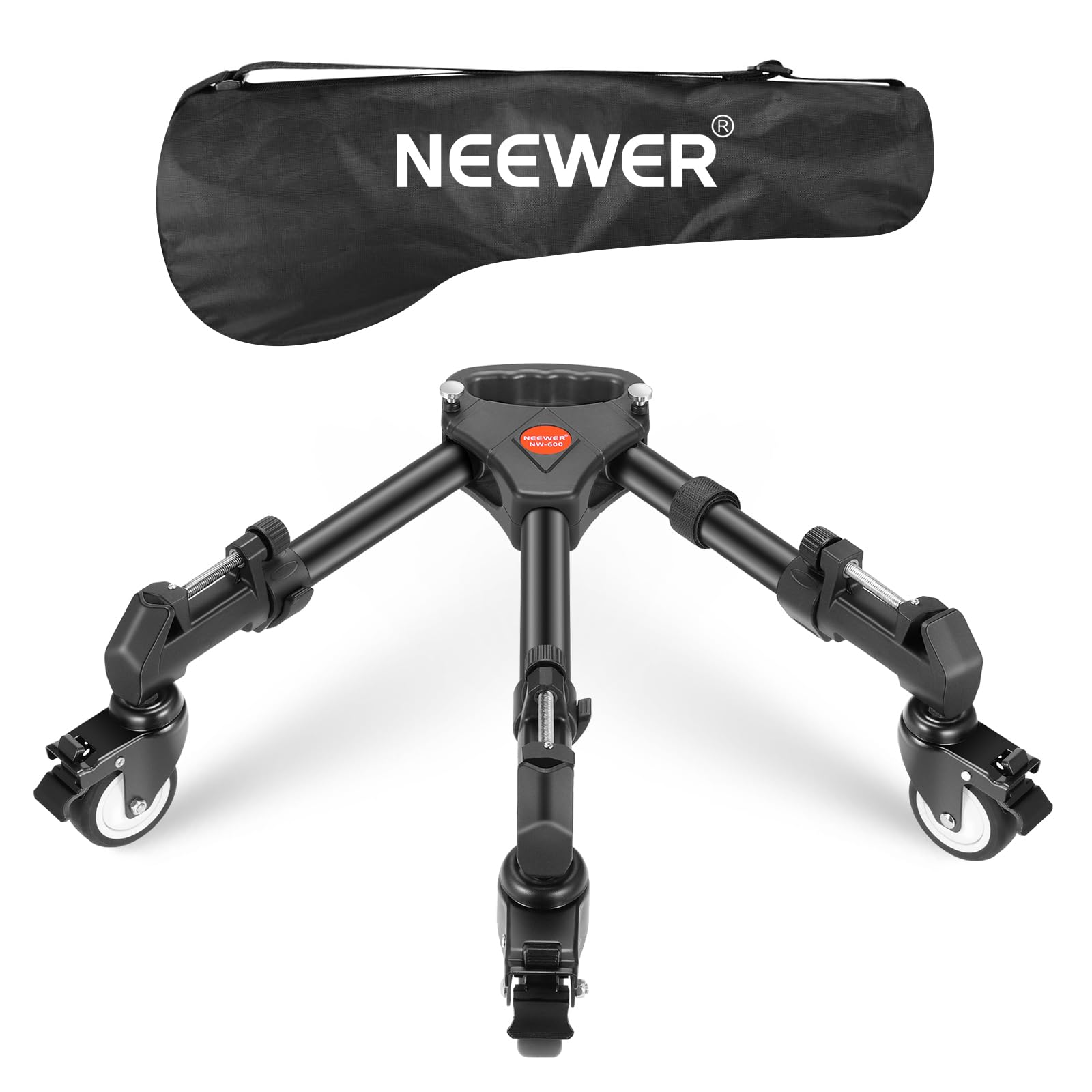 【特価処分】NEEWER 撮影写真用三脚ドリー 高耐久 最大荷重22.68kg三脚ホイール/3ゴム車輪/調節可能なレッグマウント/キャリーバッグ付き 汎用カメラビデオ/写真/照明に適用