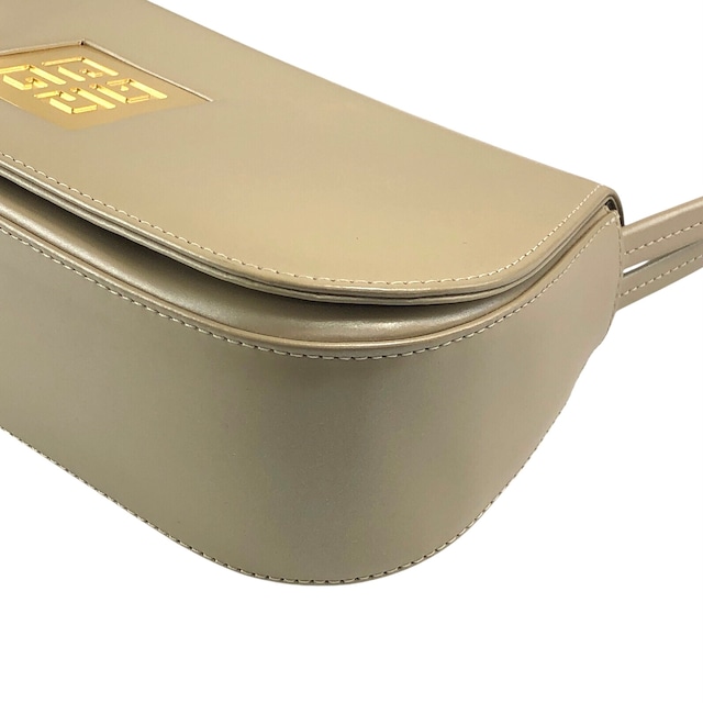 GIVENCHY ジバンシィ ハンドバッグ ベージュ ロゴ レザー vintage ヴィンテージ オールド f832t4