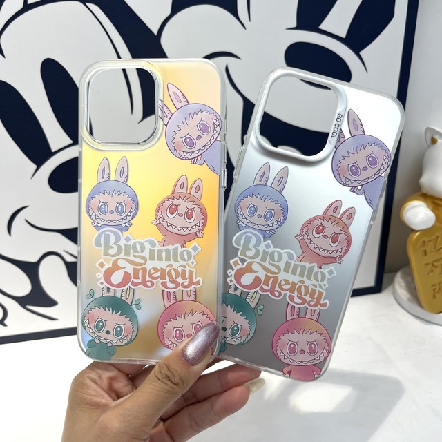 買うと1個プレゼント！カップル・親友に♡ iPhoneケース  スマホケース LABUBU ラブブ レーザーIMD加工 耐衝撃 ふわっと握り心地