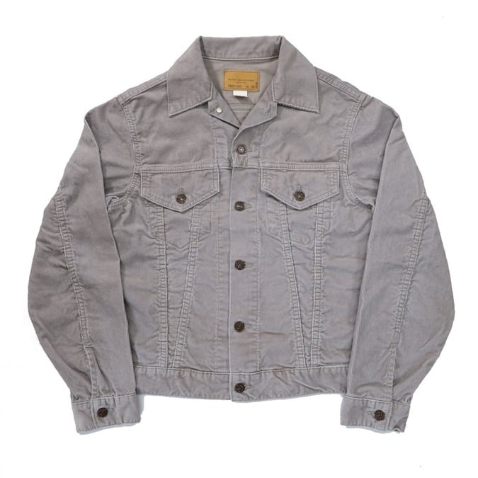 46~48サイズ:Far East Manufactureing(エフイーエム)~TRUCKER JACKET CORDUROY LIGHT GRAY~