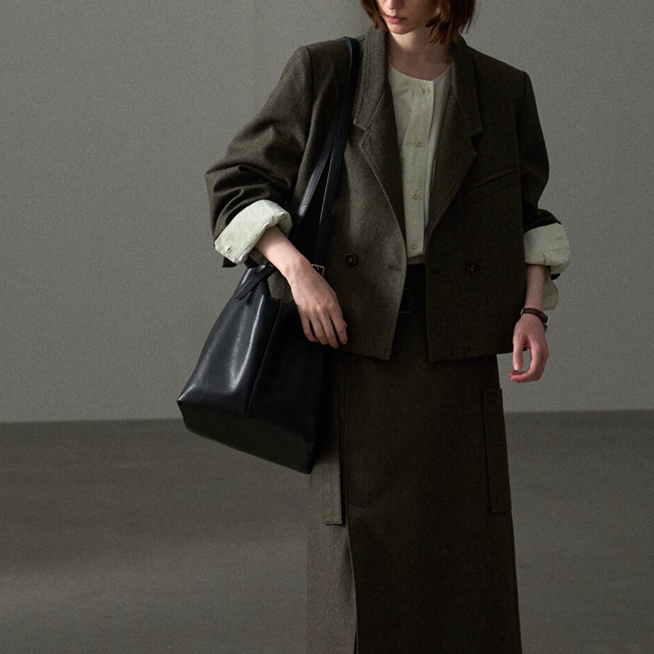 Oversized Wool Blend Jacket T4197