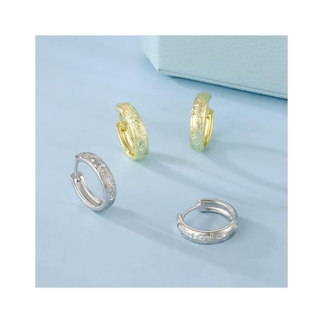 KRKC&CO フープピアス ハワイアンジュエリー メンズピアス 15mm 波