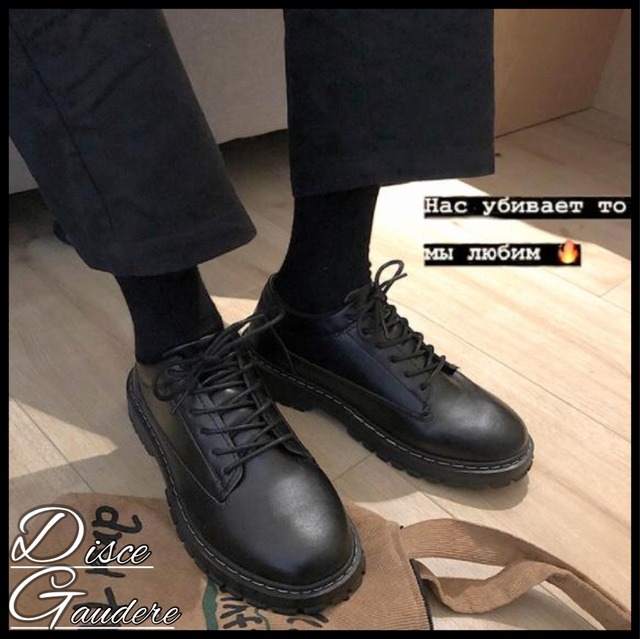 【韓国通販 dgo】black small leather shoes（B1290）