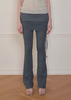 [BOHEMSEO] FOLDED SKIRT PANTS, CHARCOAL 正規品 韓国ブランド 韓国通販 韓国代行 韓国ファッション BOHEMIAN SEOUL ボヘミアンソウル 日本 店舗