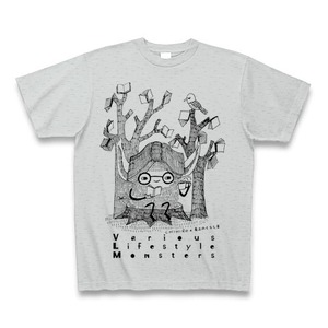 よろずのくらしTシャツ -BOOK MONSTER-（CHIHIRO LAUER collaboration)グレー