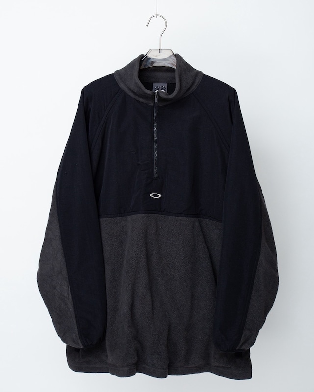 "OAKLEY" switching design half zip fleece pullover