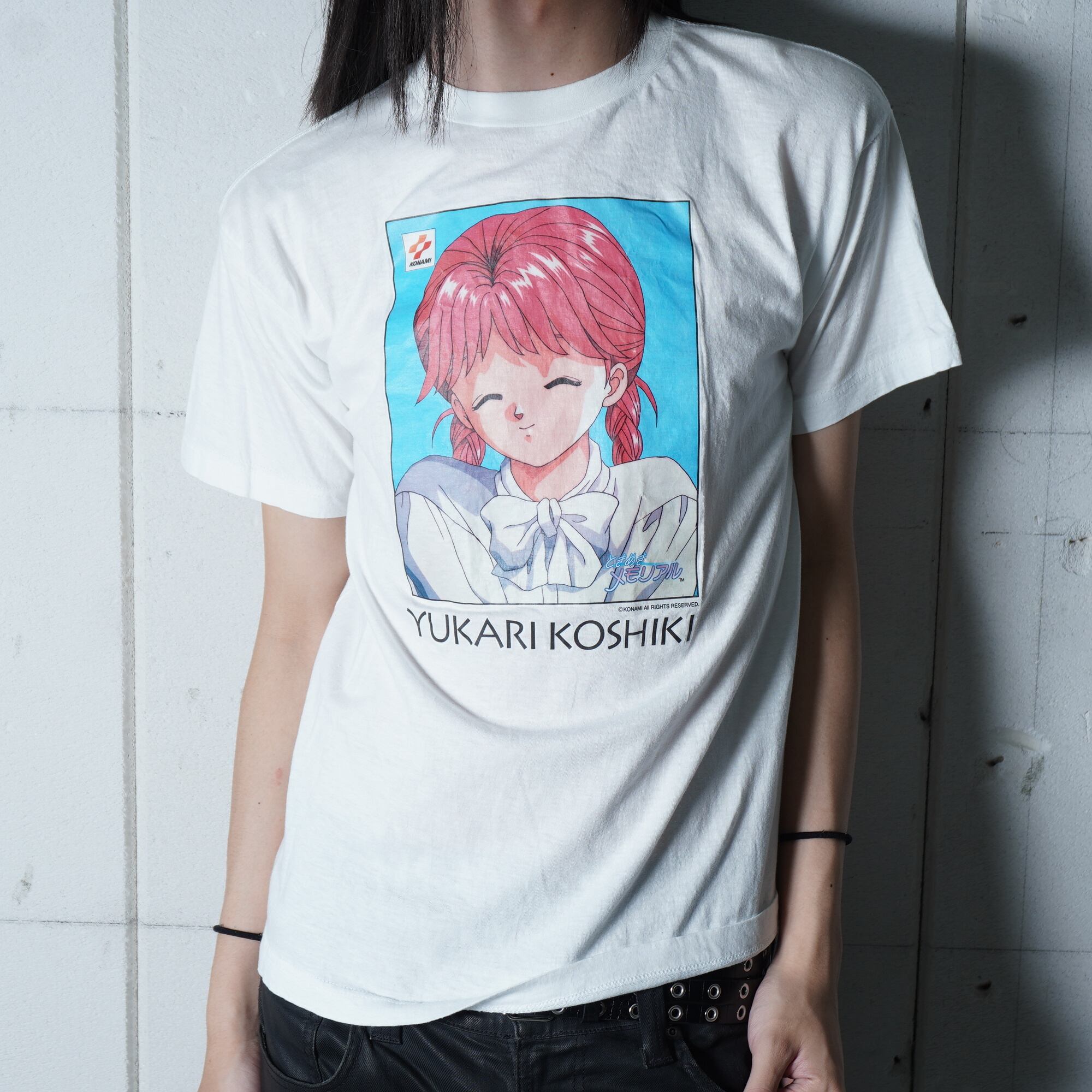 90s ときめきメモリアル コピーライト入 古式ゆかりTシャツ white