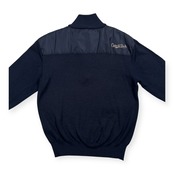 CUTTER & BUCK カッターアンドバック アーガイル柄 ハーフジップ ニット LL /ネイビー系 ゴルフウェア 刺繍ロゴ スポーツ デサント
