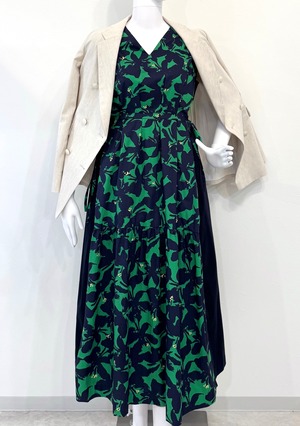 フラワープリントコットンワンピース