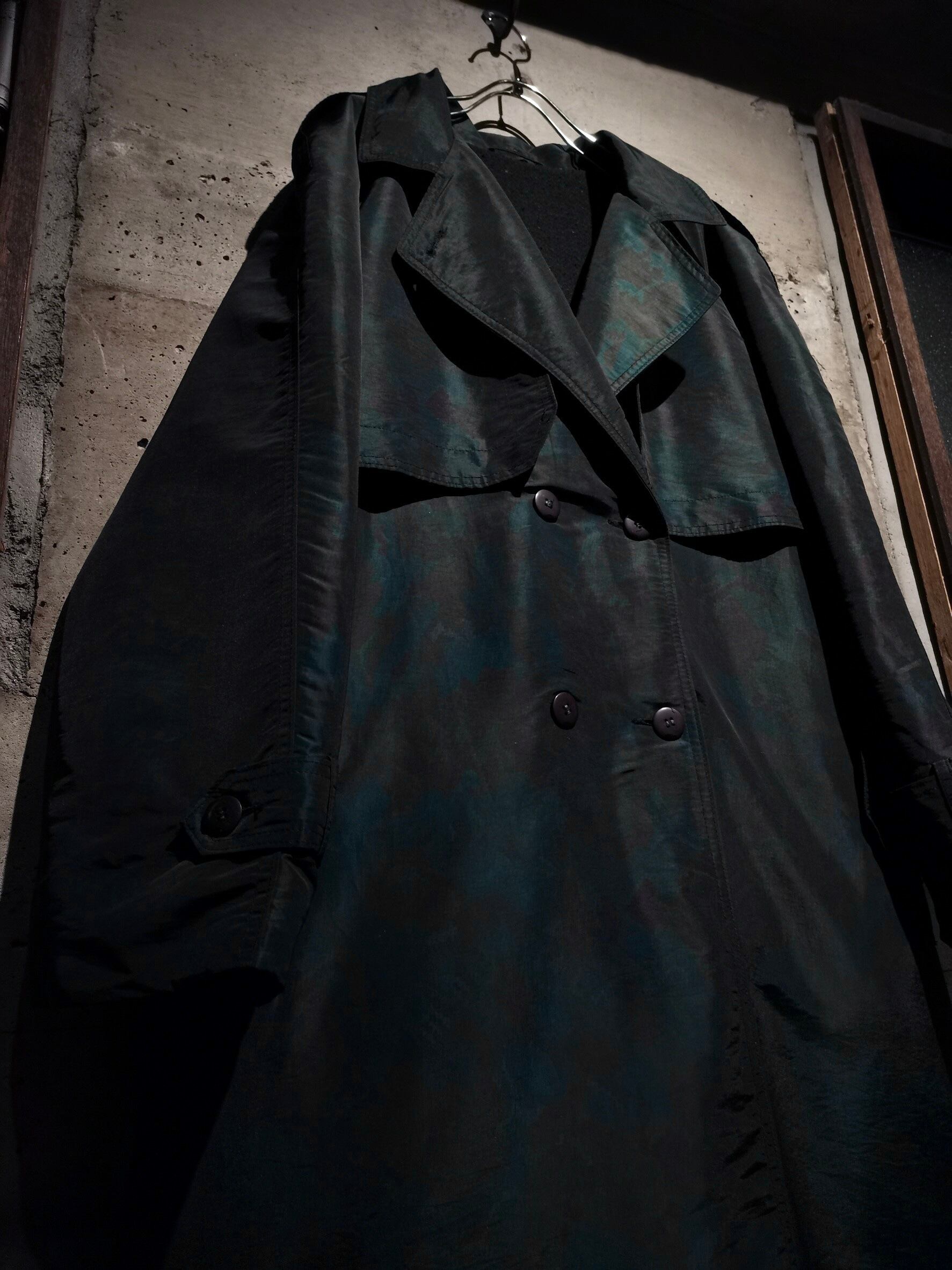 Caka】Beautiful Flower Pattern Vintage Long Trench Coat Caka】Beautiful Flower Pattern Vintage Long Trench Coat