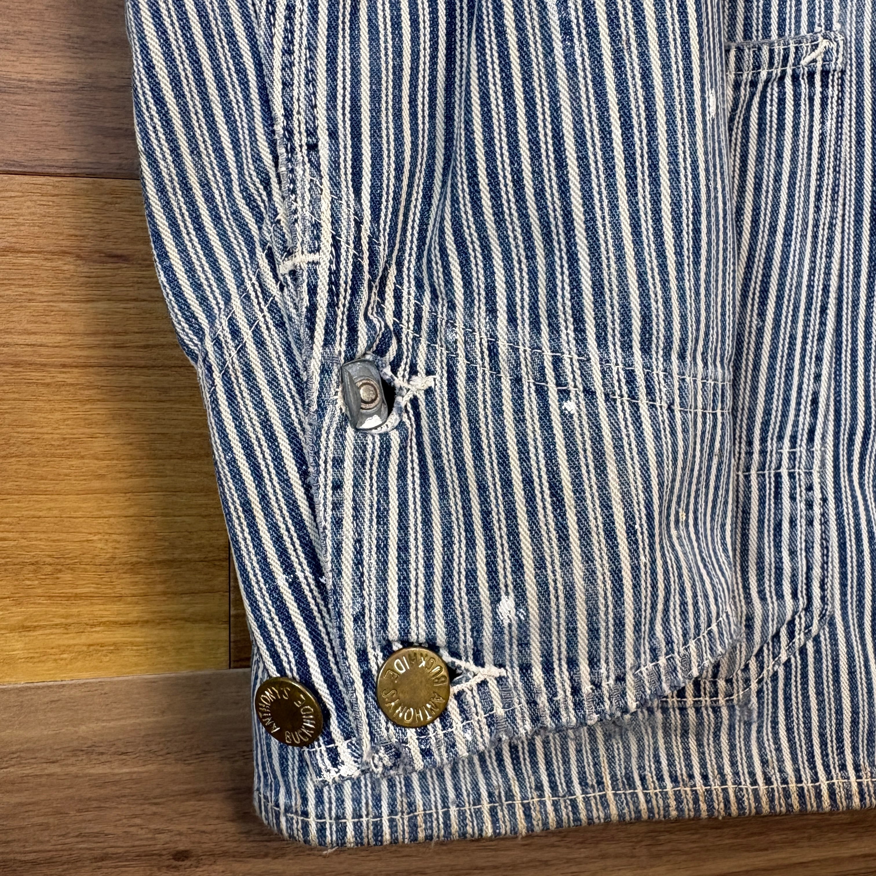 30s Anthony's BUCKHIDE チンストラップ ヒッコリー カバーオール