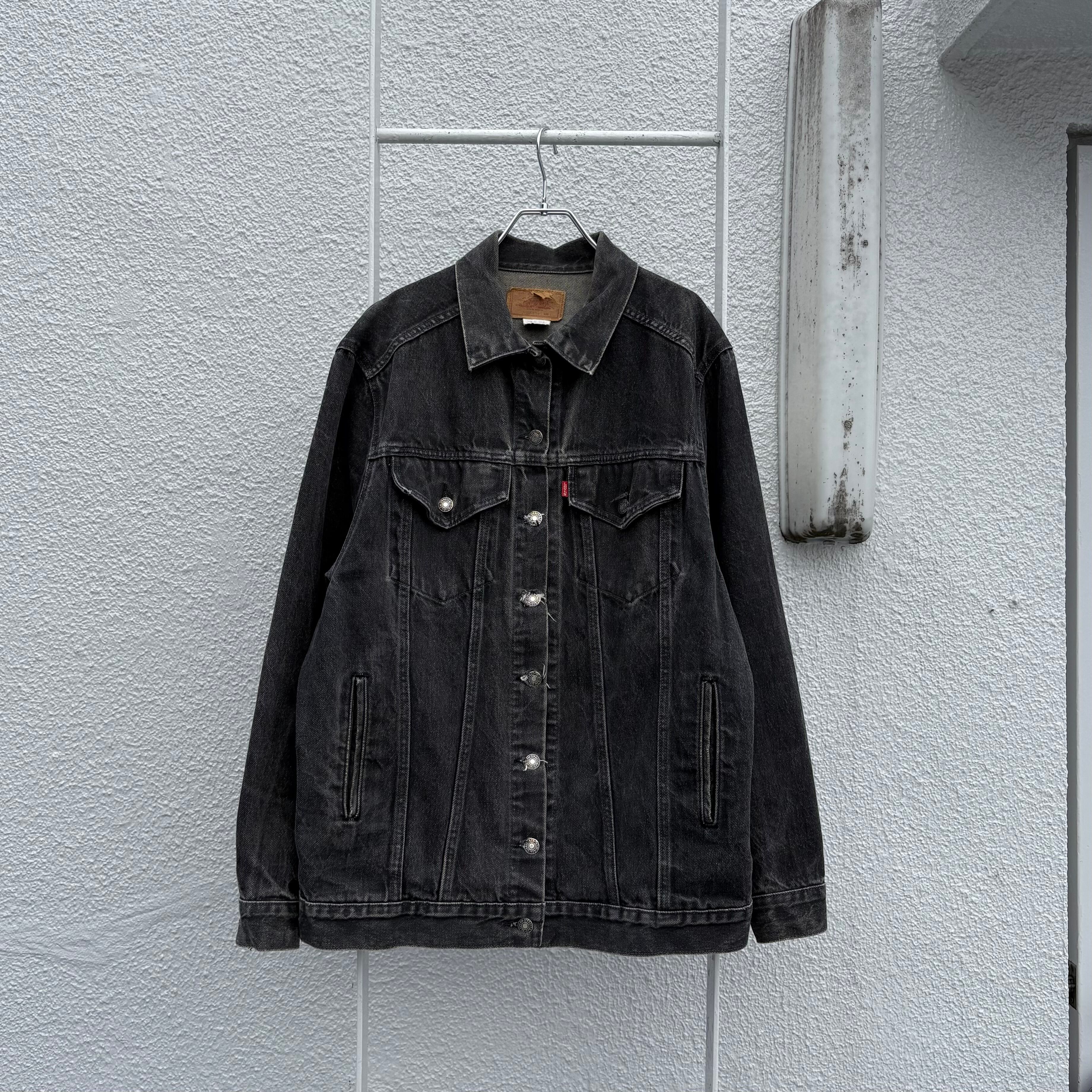 Levi's 90s 77607-1159 Yarn Dyed Black Denim Tracker Jacket MADE IN