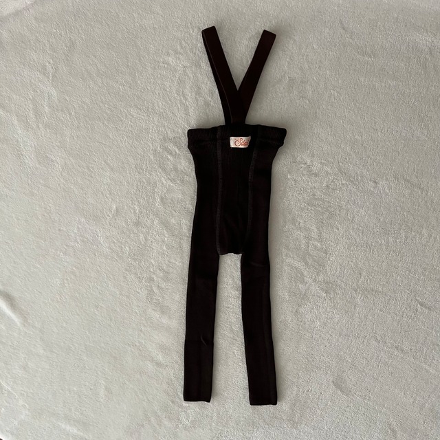 【Silly Silas 】Merino Wool/Cotton Footless Wooly Tights With Braces - Espresso Brown