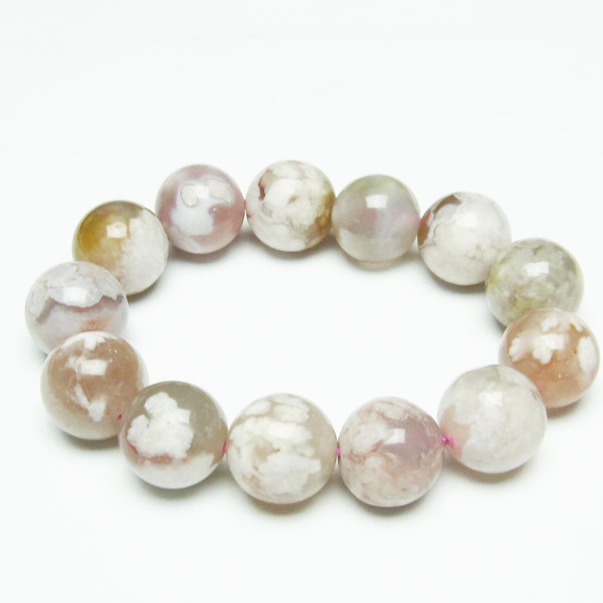 チェリーブロッサムアゲート ブレスレット 桜瑪瑙 17mm おまかせ便 111-26393