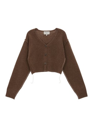 [MATIN KIM] MATIN STITCH POINT CROP CARDIGAN IN BROWN