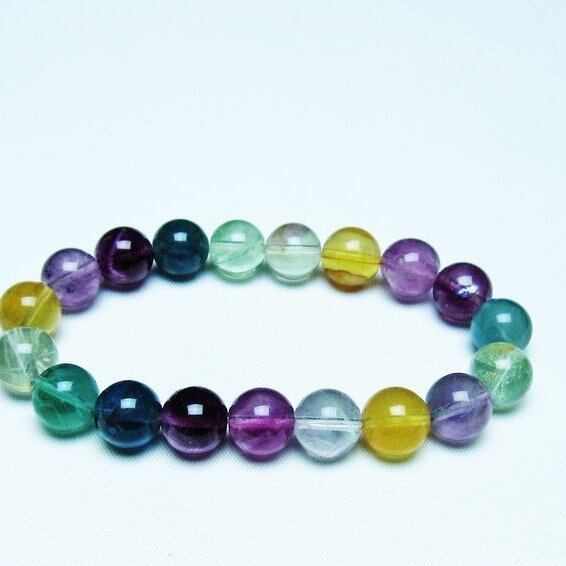 フローライト ブレスレット 10mm 蛍石 螢石 ブレス 一点物 メール便可 [M便 1/10] 111-45723