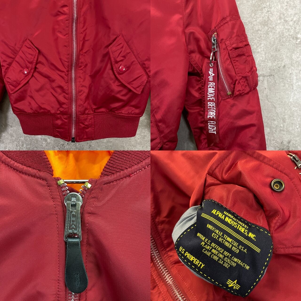 希少 ALPHA INDUSTRIES MA-1 ジャケット 赤 レッド 細身 Alpha Industries レディース MA-1 フライト ジャケット 防寒