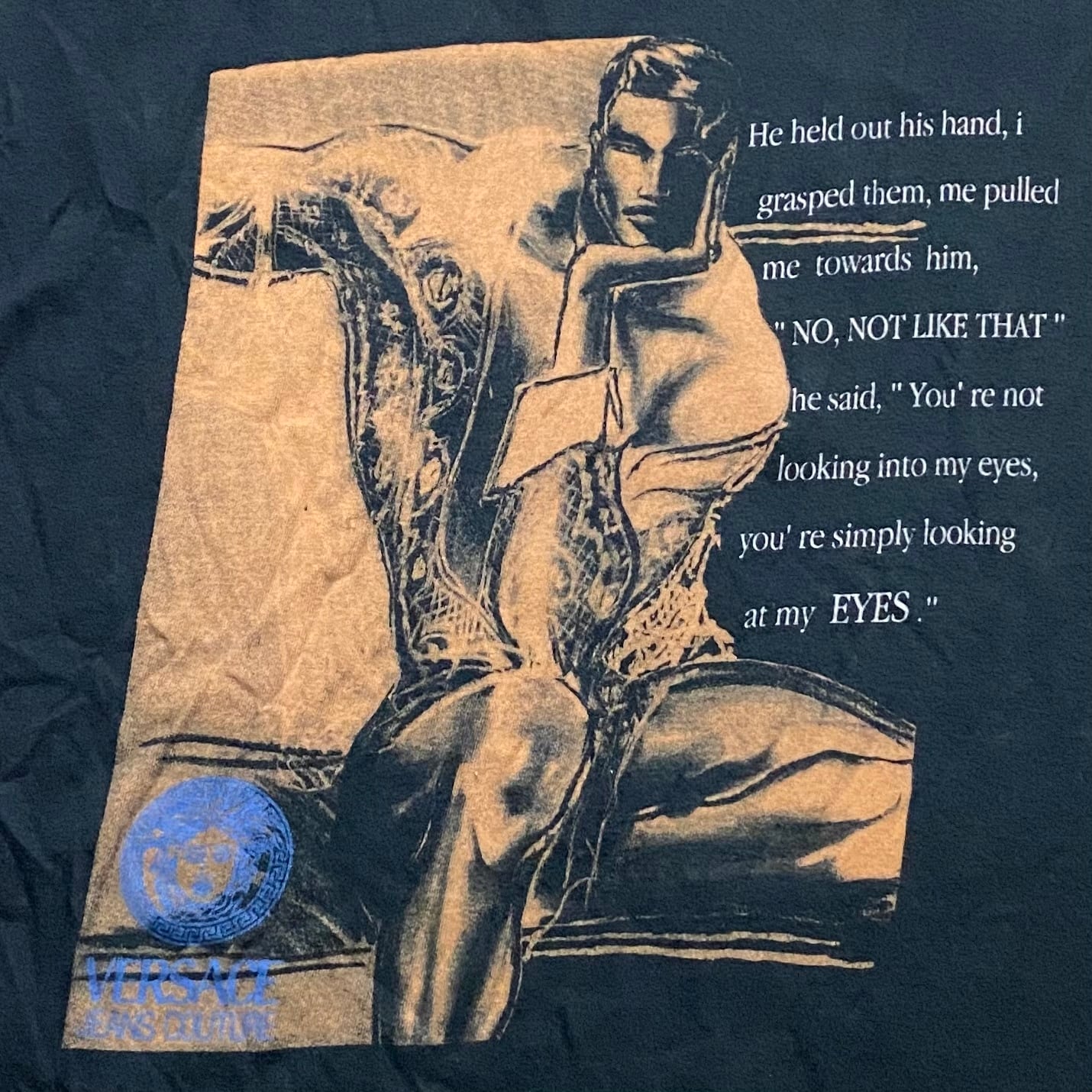 vintage VERSACE JEANS COUTURE art-deco style print cut and sewn