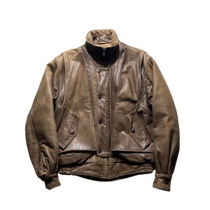 vintage ~1990’s GOLDEN BEAR leather hi-neck jacket