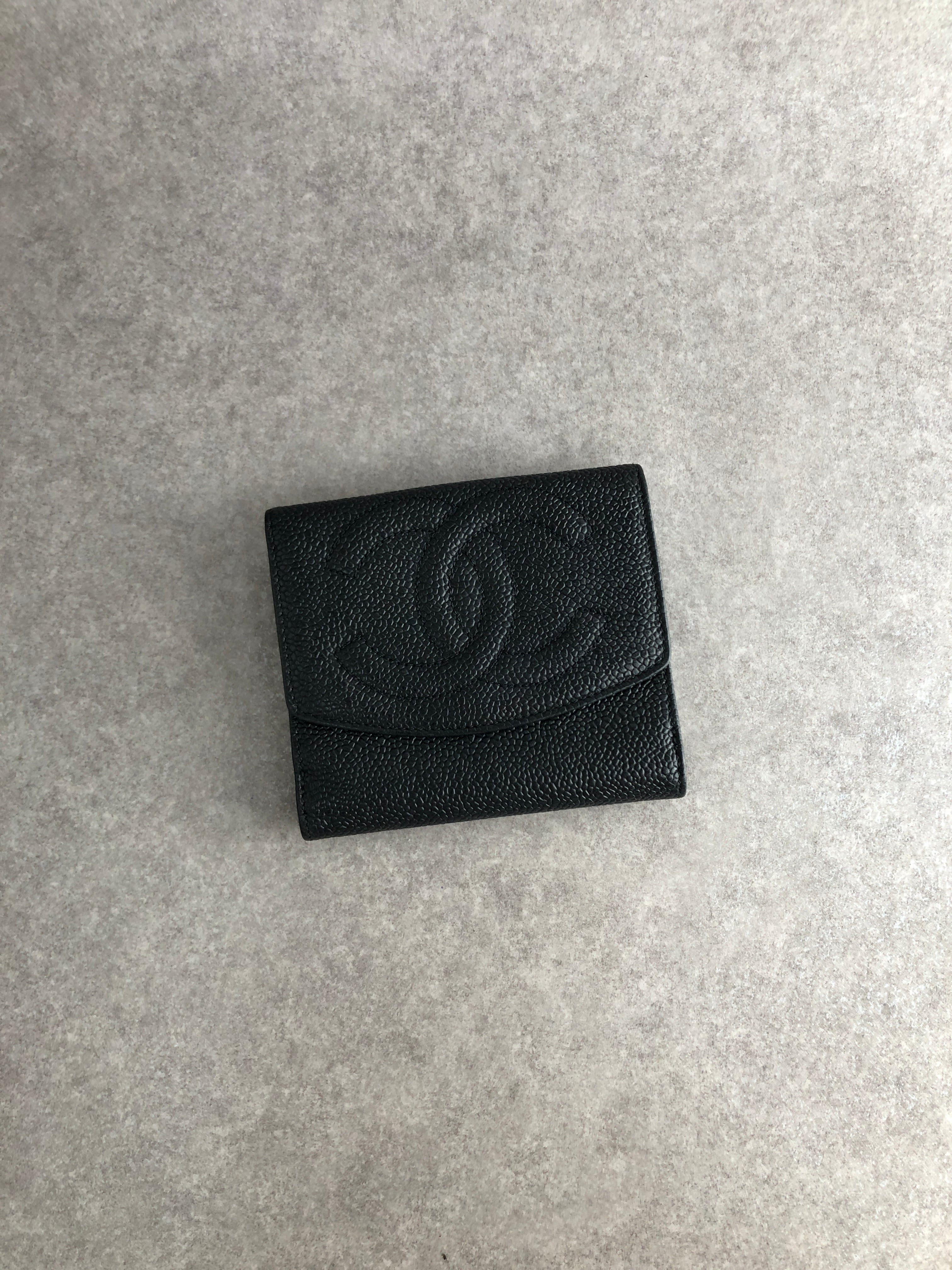 CHANEL シャネル 財布 ブラック ココマーク レザー 2つ折り vintage