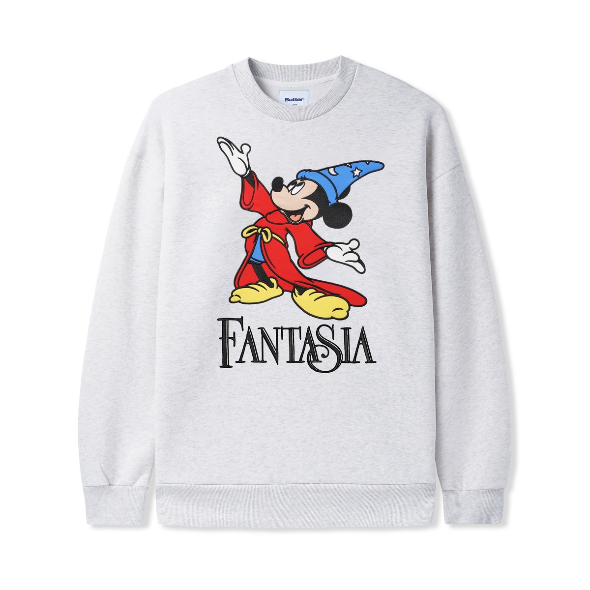BUTTER GOODS × DISNEY FANTASIA CREWNECK SWEATSHIRTS ASH GREY | 8 