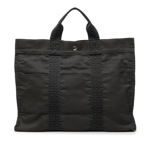 エルメス エールラインMM トートバッグ グレー系 キャンバス レディース HERMES 【中古】