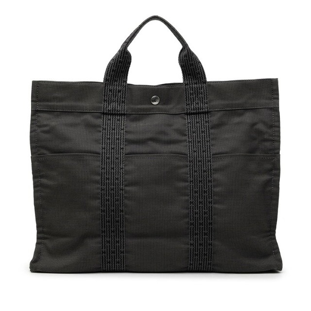 エルメス エールラインMM トートバッグ グレー系 キャンバス レディース HERMES 【中古】