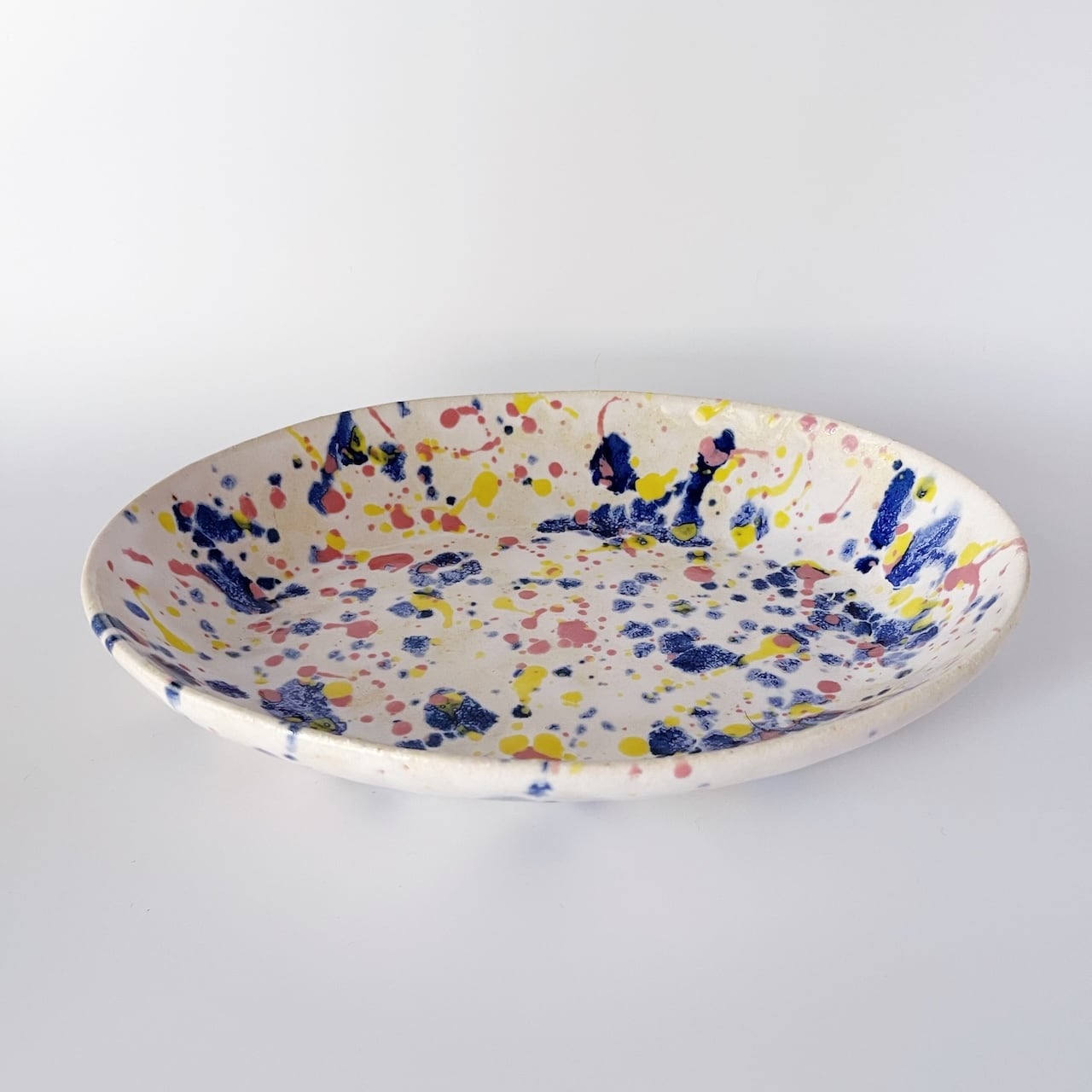 鑑月焼 陶器 皿 大皿 深皿 菓子器 器 鑑月焼 陶器 皿 大皿 深皿 菓子器 器