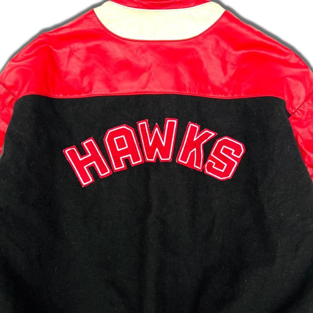 NHL BLACKHAWKSレザー\u0026ウールワッペンスタジャン