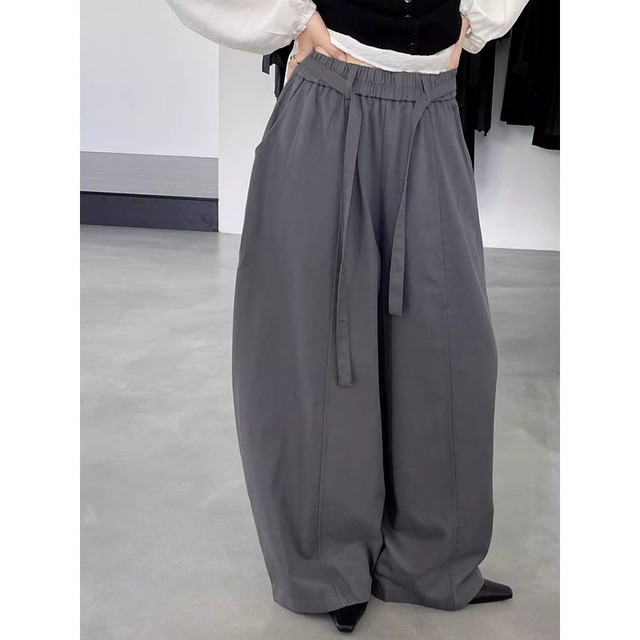 front stitch curve wide pants   101634