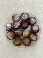 Japanese Vintage ヴィンテージボタン スクウェア ワインレッド/ブラウン シェル グラデーション 20mm レトロボタン アクセサリーパーツ 装飾材 カルトナージュ