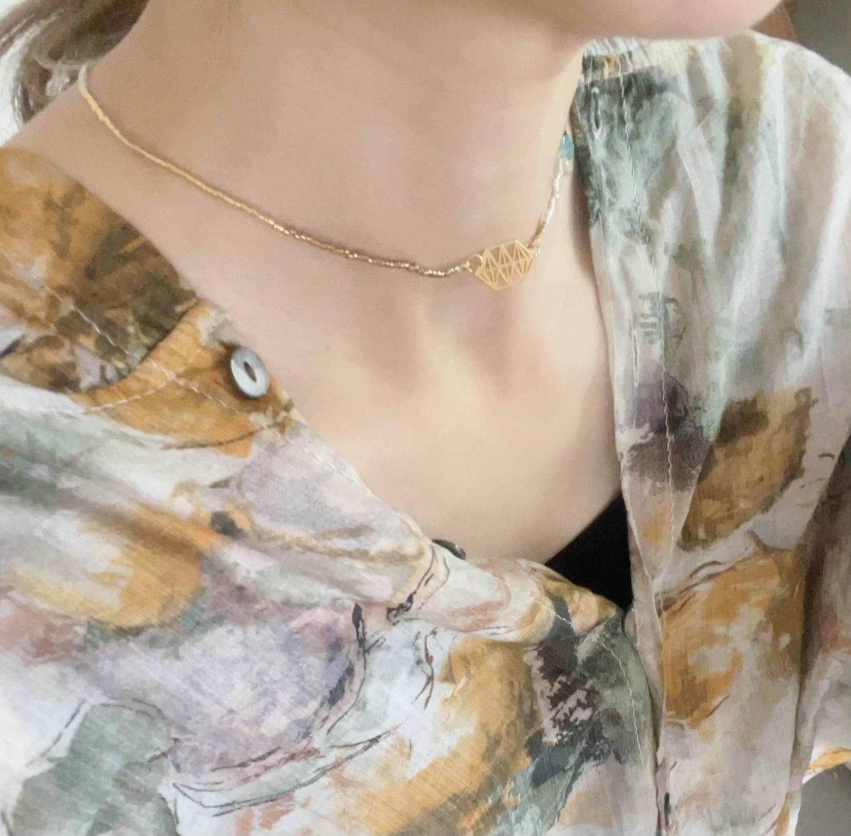 天然石とビーズのカサラグリッドジュエリー