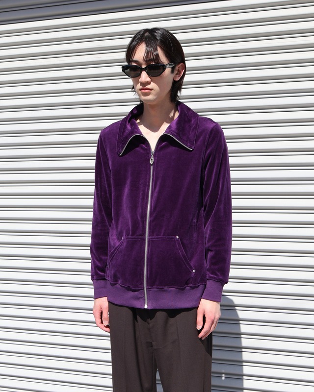 velor high neck ringzip blouson