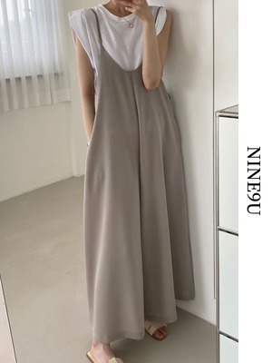 chic maxi plain all-in-one 2color【NINE7871】