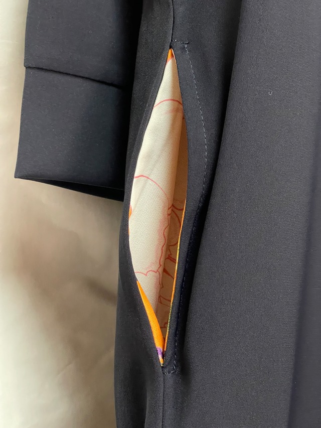 花便り八掛ワンピース ネイビー